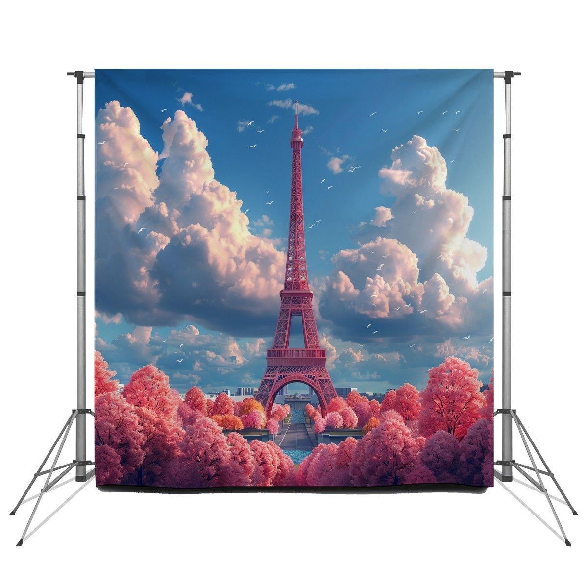 VisionDecor Eiffel Tower Backdrop Landmark Large Iconic Structure Photo ...