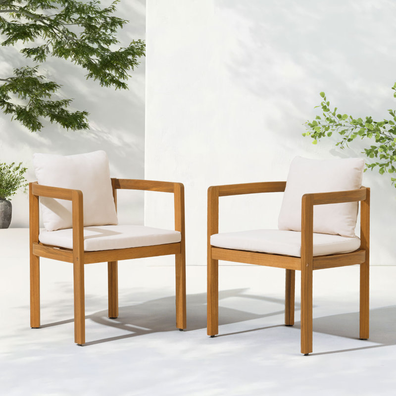 Chaise de salle à manger d'extérieur en bois d'acacia Maxtyn