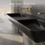 Lavabo de salle de bain mural à surface solide 47 "x 16" noir mat MonBlari-132417697