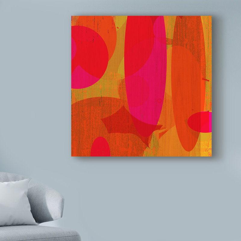« chaude ellipses ii », reproduction de peinture à l’acrylique sur toile tendue, H 18 po x l 18 po x P 2 po