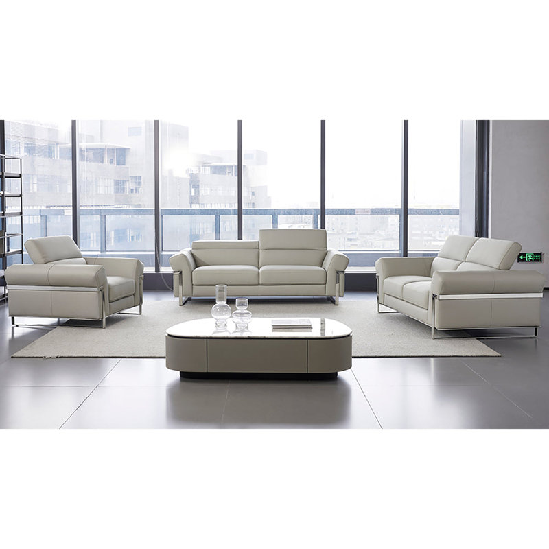 American Eagle Design EK012 Light Gray Italian Leather Loveseat, null