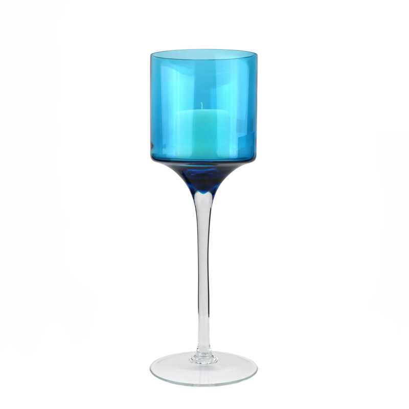 Camilla Candlestick, Aqua Blue