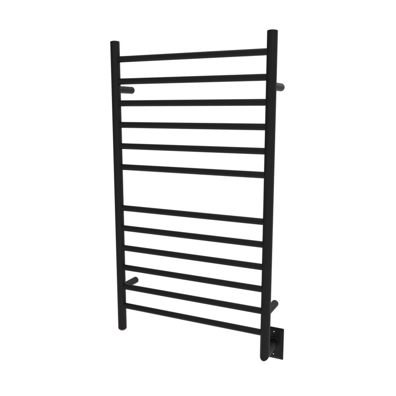 Radiant Large Straight Electric Towel Warmer Hardwired or Plug in, Matte Black