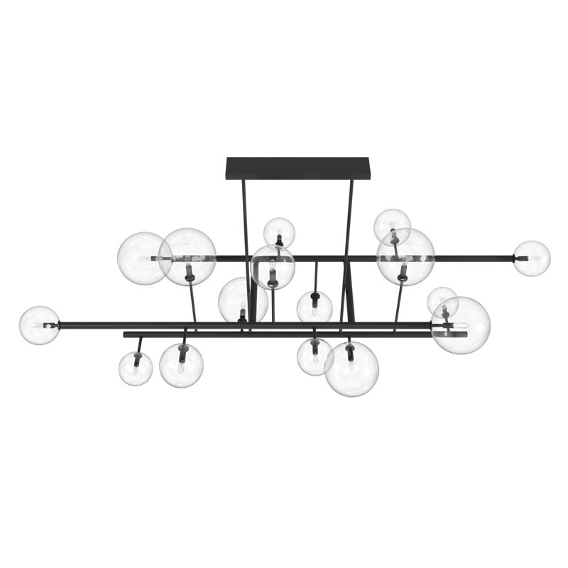 Delilah 16 Light Chandelier, Black