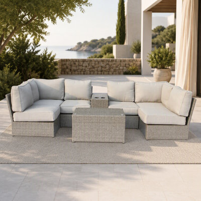 Ensemble de canapé d'extérieur pour 4 personnes - pré-assemblé et coussin inclus