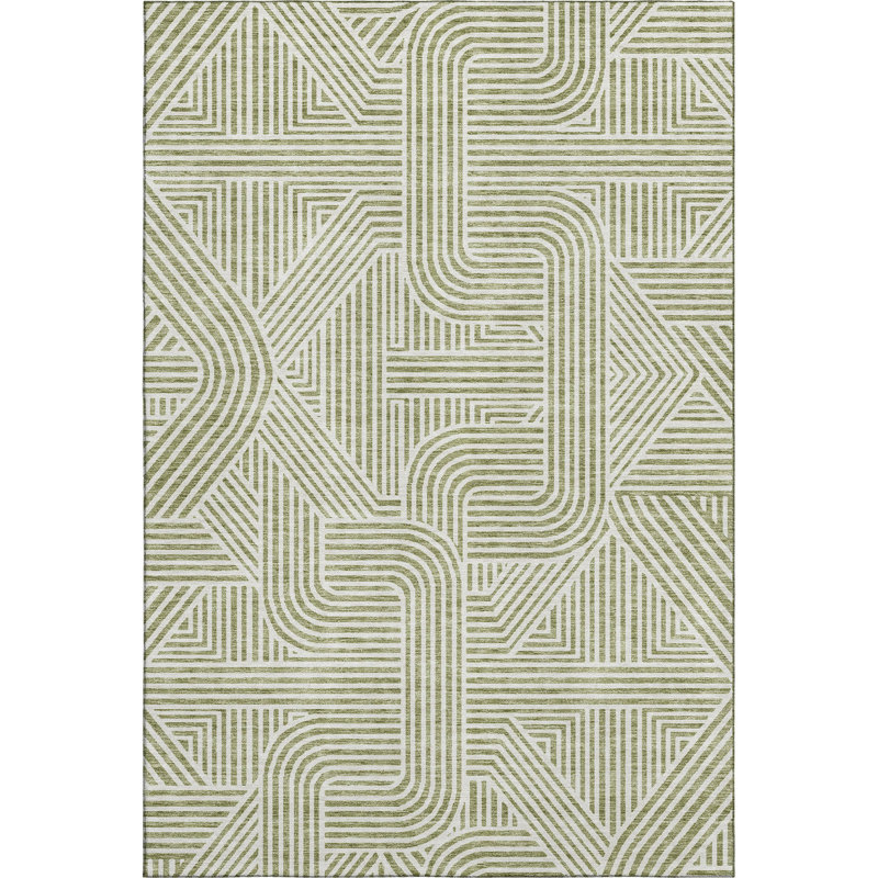 Premium Machine Washable Prisco Aloe Rug, Rectangle 8' x 10'