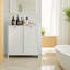 Panier à linge incliné avec panier amovible, panier à linge caché, armoire de rangement pour panier de salle de bain, organisateur de maison autoportant