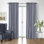 Walker Ticking Stripe Indigo/White Cotton Rod Pocket Drapery Panel Set of 2