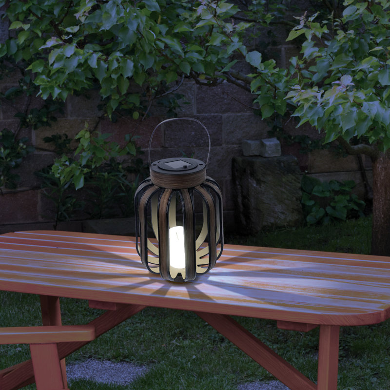 Solar Cylindrical Plastic Lantern w/ LED Light