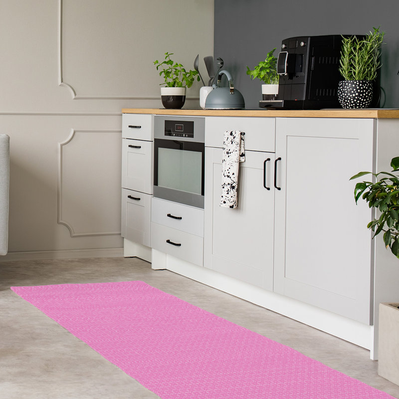 Tapis de zone rose napperon classic, Tapis de couloir 2 pi 6 po x 8 pi