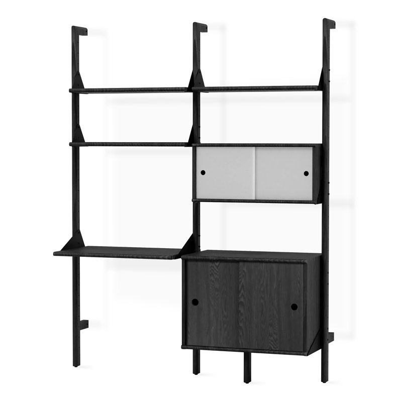 Branch-2 Multi Storage Unit with Shelves, Black, 84" x 65" x 19"
