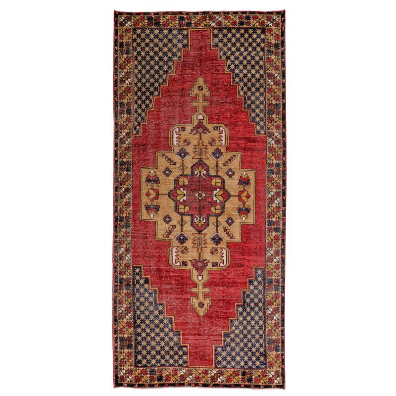Tapis rouge en laine noué à la main Dakhia