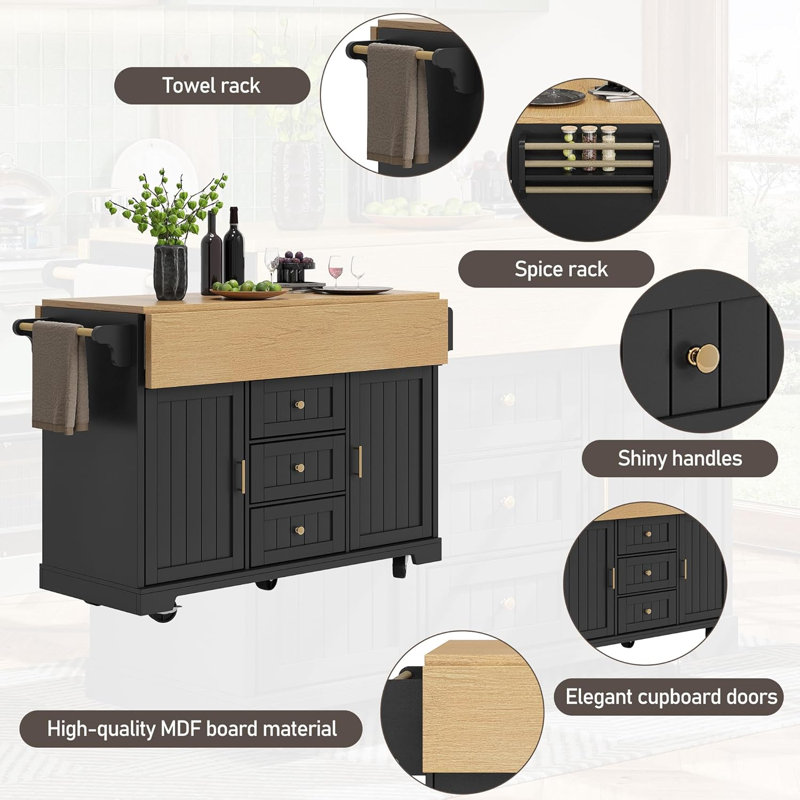 Kitchen Island, Black