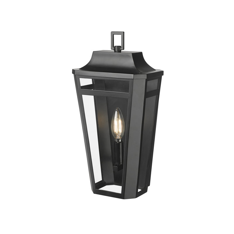 Applique murale d'extérieur 1 lumière Benedict 14,5 po de hauteur - Noir thermolaqué