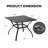 Square Steel Outdoor Dining Table Umbrella Hole , 35.63 " W 35.63 " D