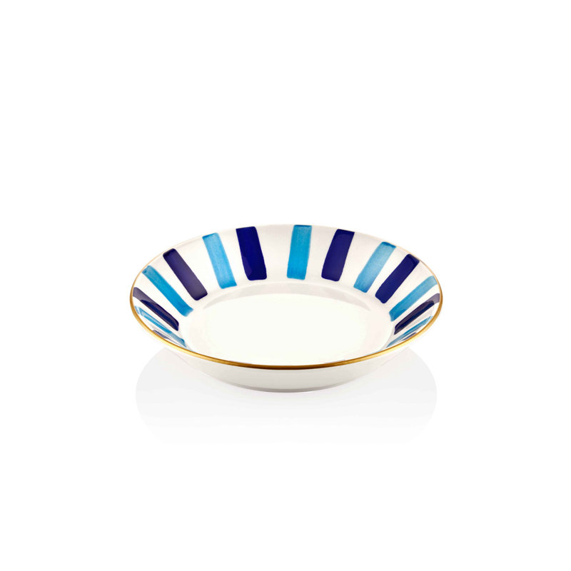 Assiette plate Abiageal, Bleu foncé / mauve / blanc