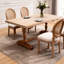 Comfortable Dining Chairs, Linen Wood French Farmhouse Kitchen Set