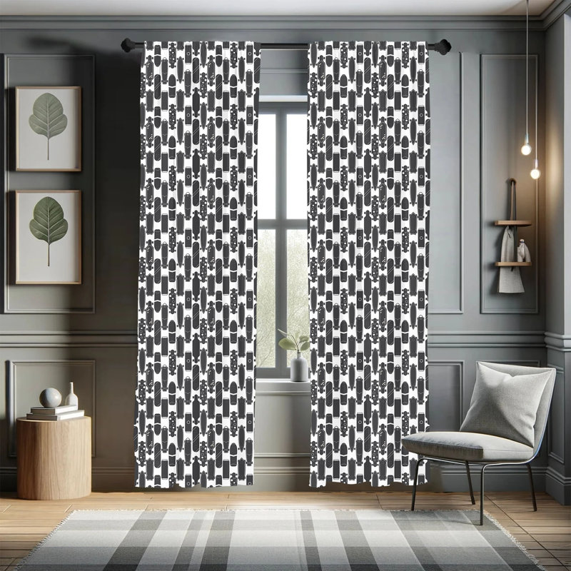 Skater Semi-Sheer Rod Pocket Curtain Panels, 28" x 84"