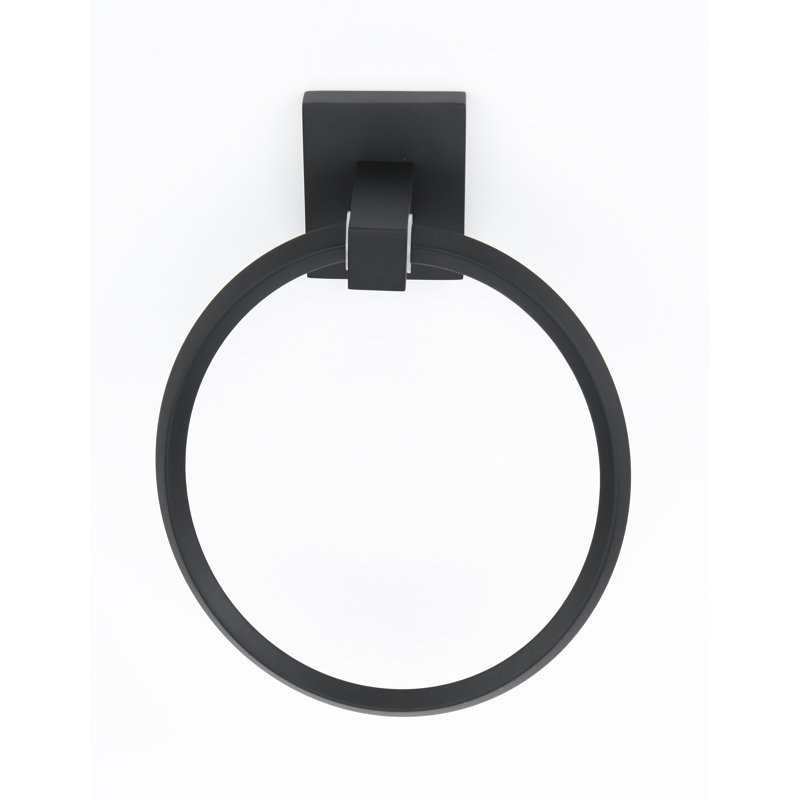 Contemporary II Wall Mounted Towel Ring, Matte Black