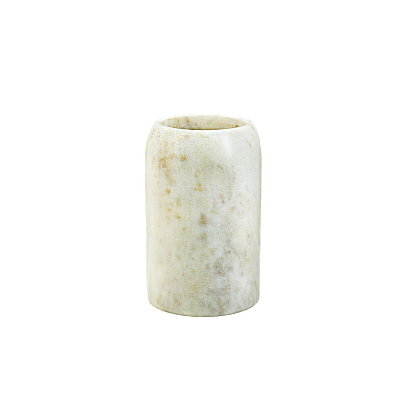 Vase en marbre biseauté 4 po Wrought Studio ™ Agra pour la décoration intérieure, parfait pour les centres de table, les bureaux et l'ambiance relaxante du spa - idéal pour les arrangements floraux, l'éclairage ambiant