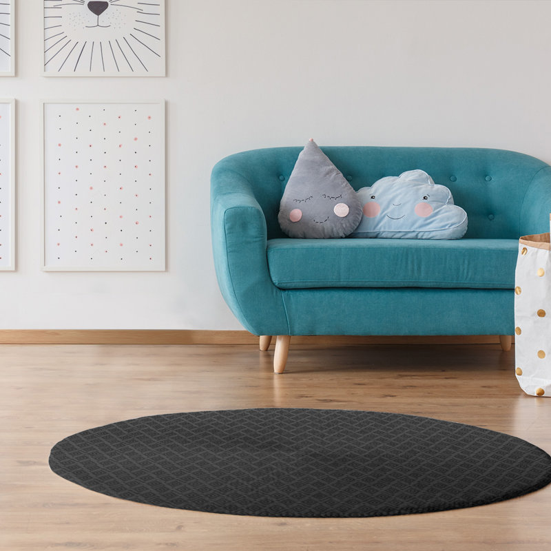 Tapis de surface beige à labyrinthe carrée, Rectangle 3 pi x 5 pi