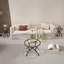 Ensemble de 3 tables basses en verre trempé à surface robuste avec finition noire rustique pour un décor de salon élégant