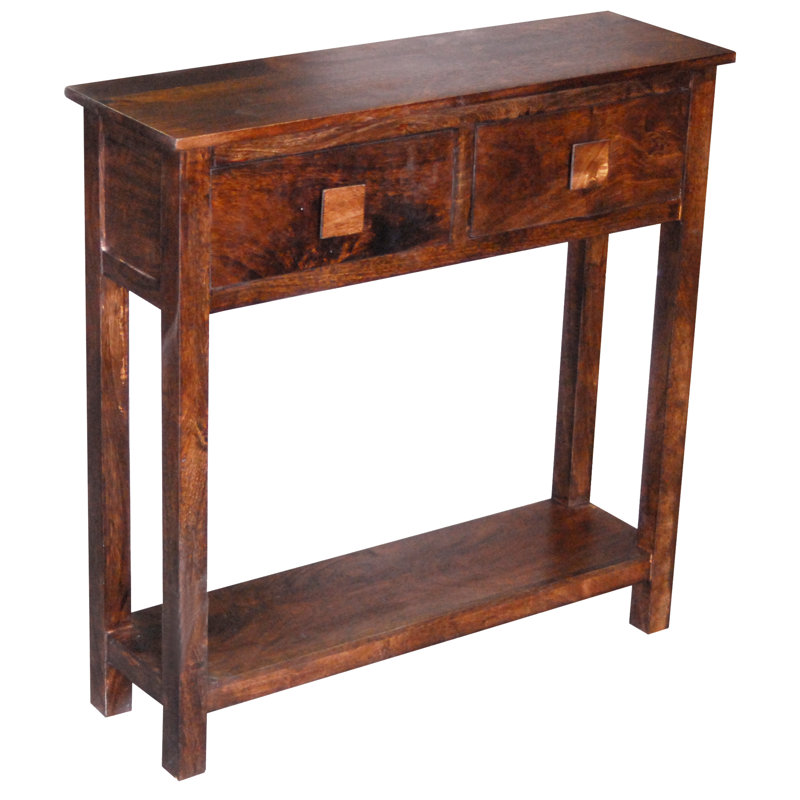 Emerson 80cm Solid Wood Console Table, Dark Wood