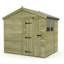 Total Sheds 8ft x 6ft Apex Garden Shed - Single Door - With Windows - Pressure Treated Timber - UK Manufactured