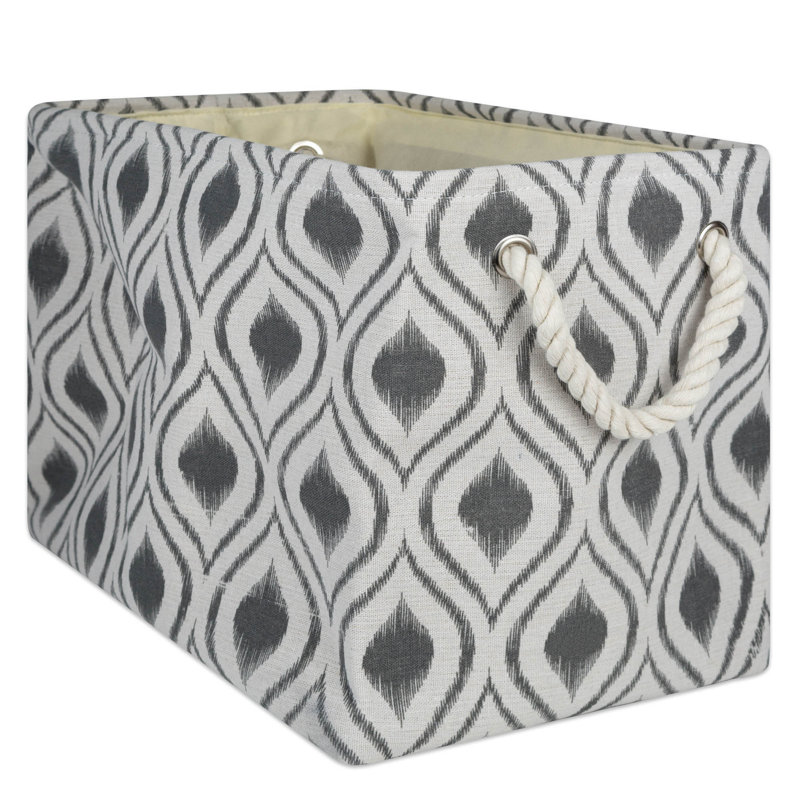 Panier en tissu Amaral Ikat, Gris minéral, H 12 po x l 16,5 po x P 10,5 po