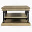 Table basse Bard, placage brun de 55 po, tablettes à 2 niveaux, pieds en métal noir-122594736