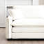 Velours côtelé beige 4 places - avec repose-pieds, tissu moderne pour repose-pieds, gris