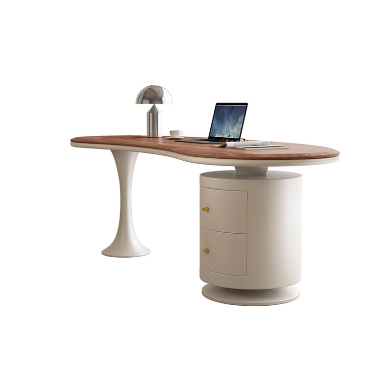 Cream style desk, 29.53" H x 55.12" W x 23.62" D