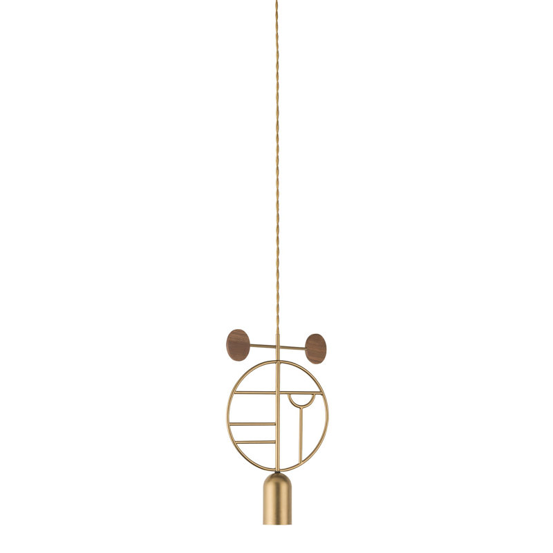 Wooden Dots 1 - Light Pendant, Walnut, Brass