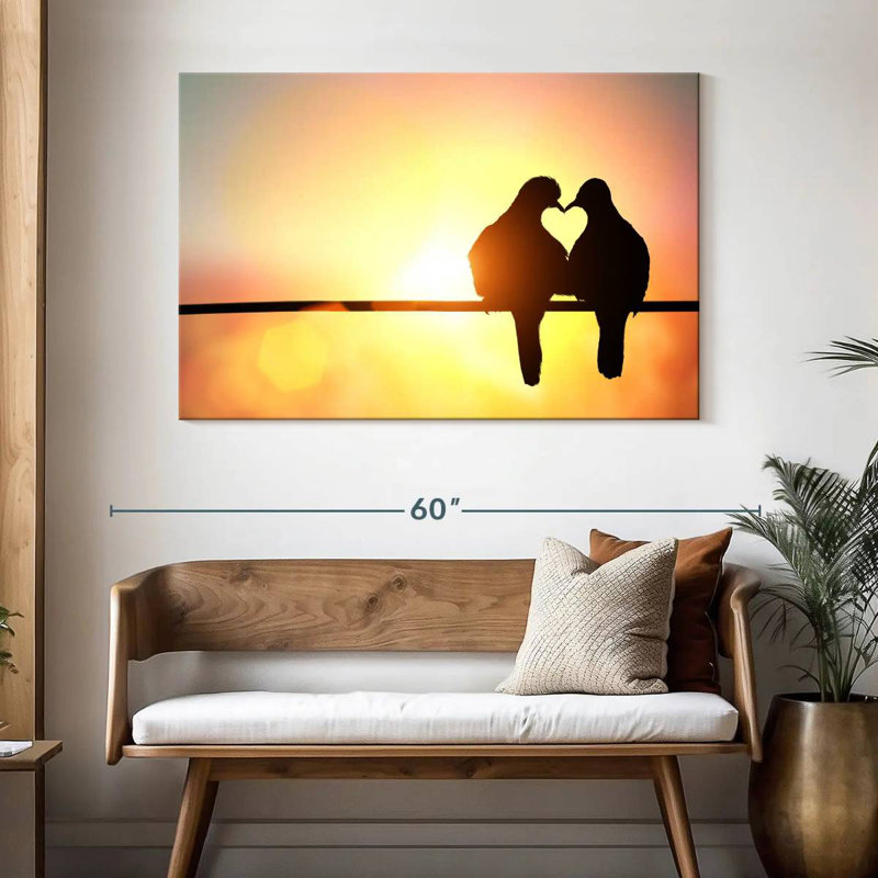 Silhouette de Hardie Love Birds, H 32 po x l 48 po