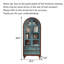 Vintage Arched-Top Blue Bookcase with Hand-Painted Floral Details