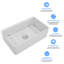 Évier de cuisine à simple cuve en céramique blanche 33 po L x 20 po 33 po-121504164