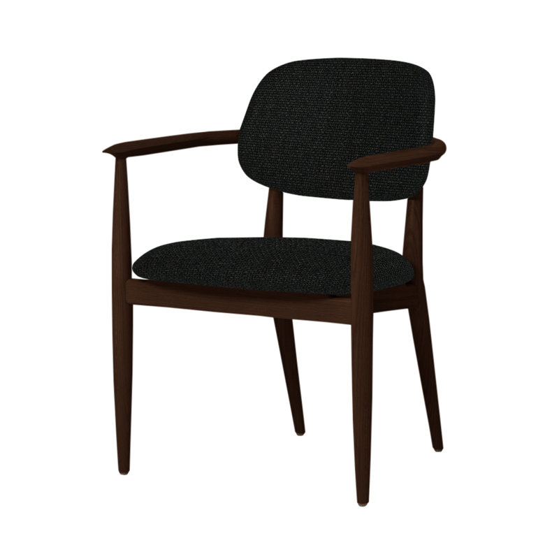 Chaise Slow de Space Copenhagen, Chêne brun foncé, Medley 60999