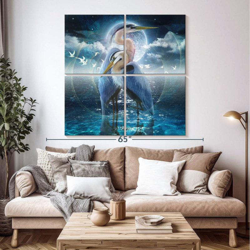 Brampt Celestial Egrets II, 50" H x 50" W