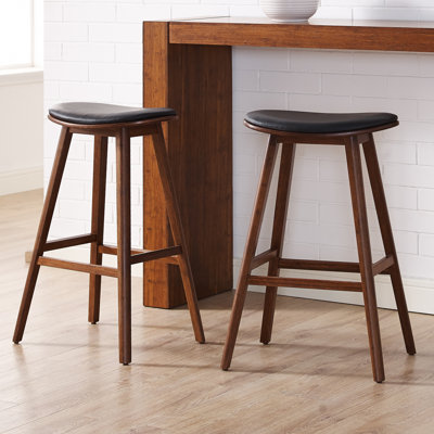 Eric Upholstered Counter Stool with Solid Wood Frame