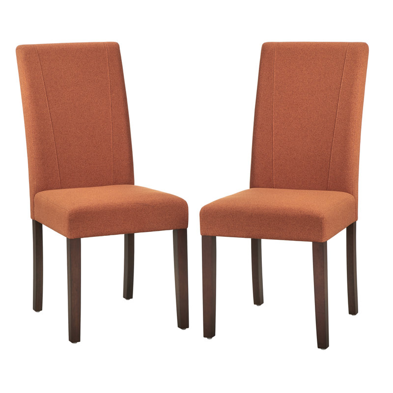 Aimee-Elizabeth 19.1'' H Upholstered Parsons Chair, Autumn Orange