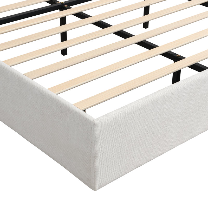 Lit plateforme tapissier Brizo Chenille, Très grand lit