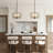4 - Light Steel Dimmable Drum Chandelier
