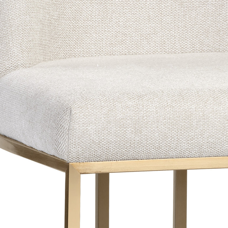 Rayla Upholstered Dining Chair, Cream Performance Basketweave
