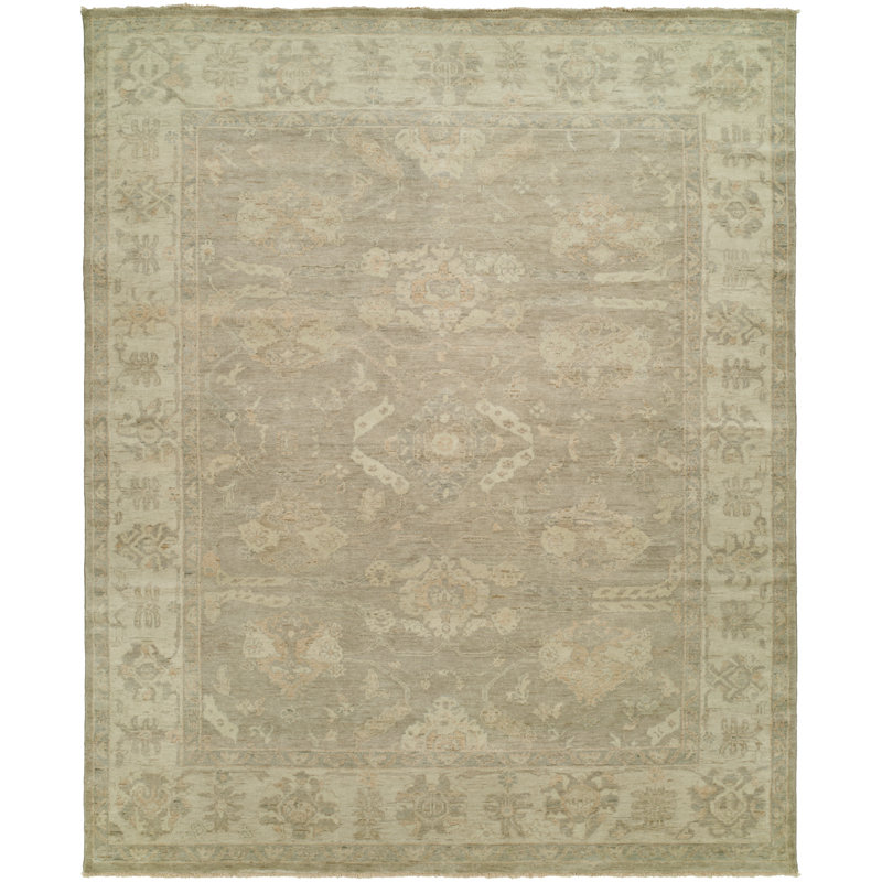 Wool Oriental Area Rug in Gray, Runner 2'6" x 10'