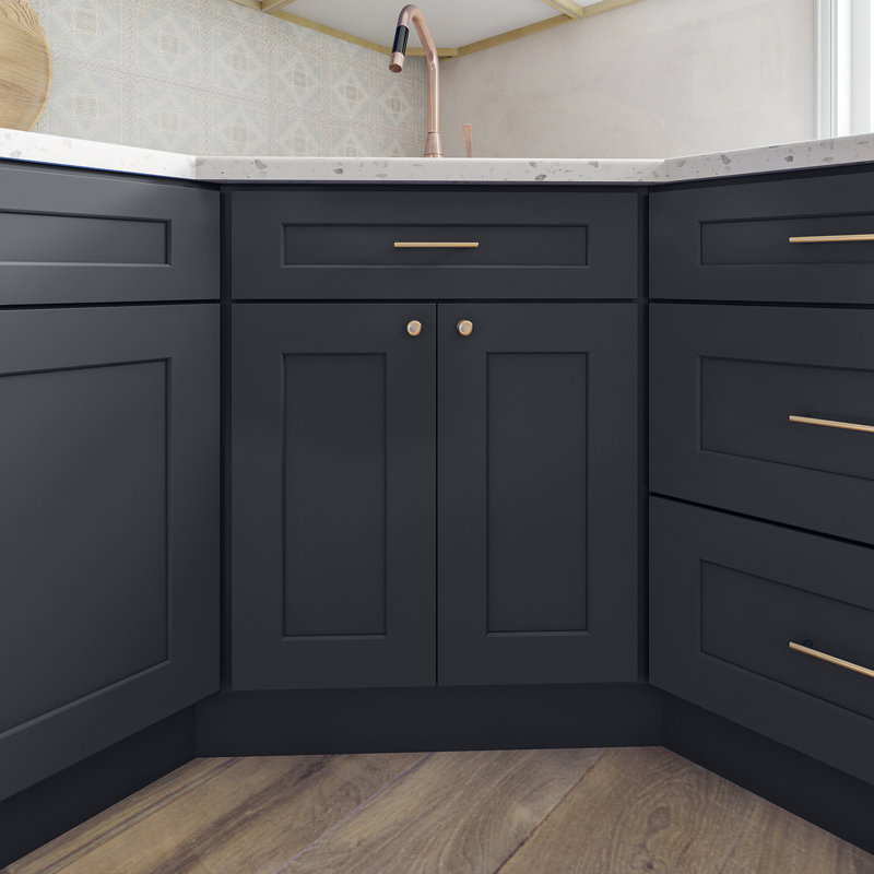 Armoire d'angle, Noir Shaker