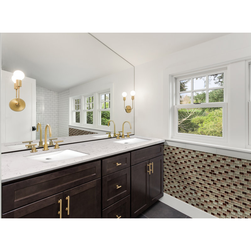 61 in. White Marble Bathroom Vanity Top with Double Sinks