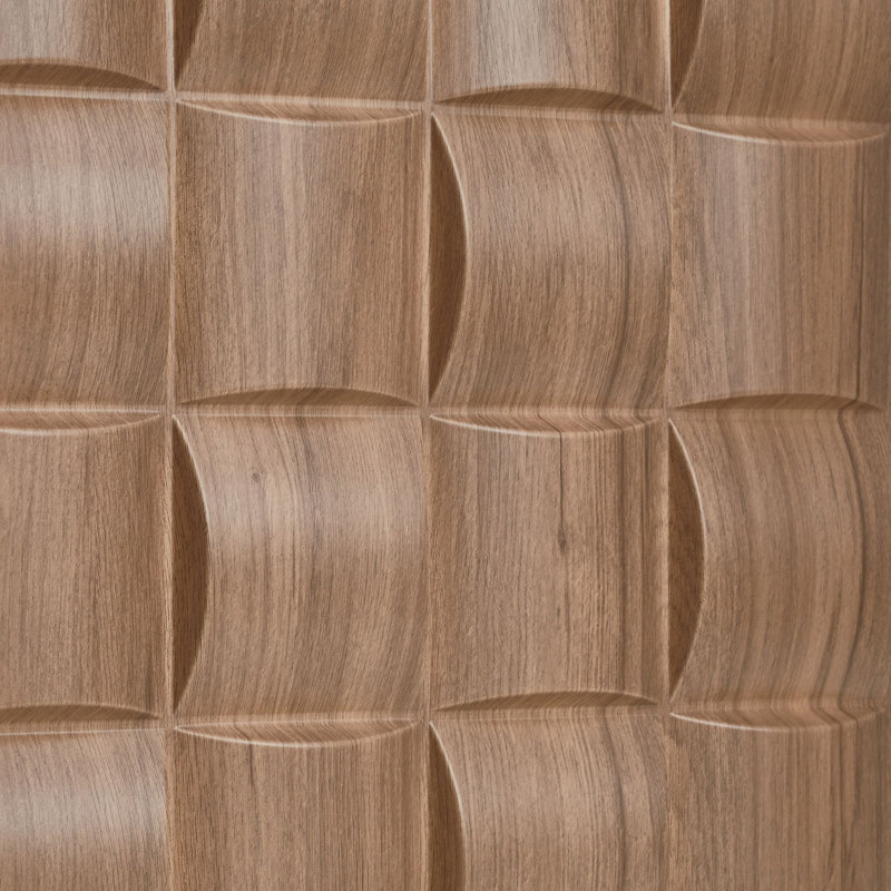 Risteau 50 cm x 50 cm 3D Wall Panel (6-pack), Matte Wooden