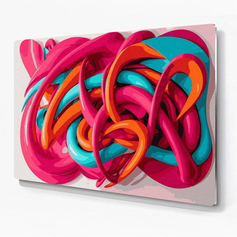 «Biomorphic Abstraction 38», art mural en métal rouge