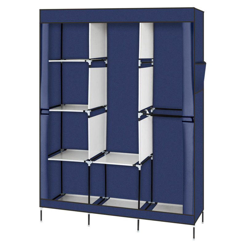 125cm Portable Wardrobe, Dark Blue