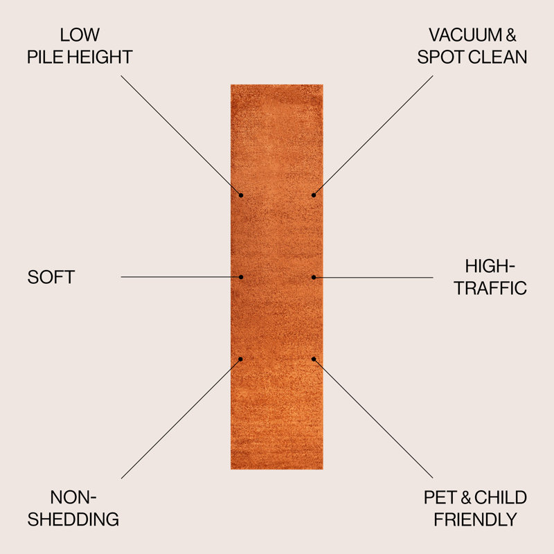 Tapis orange Antto, Tapis de couloir 2 pi x 12 pi